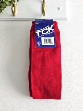 TCK Baseball Stirrup Socks Scarlet Red Large 300 USA Made Nylon NWT